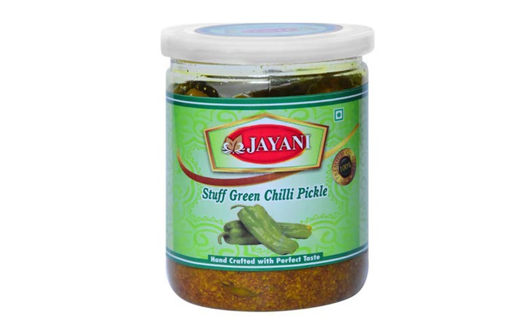 Jayani Stuff Green Chilli Pickle    Plastic Jar  400 grams